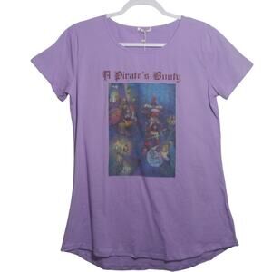 SMX Purple A Pirates Booty Novelty Graphic Funny Women's T Shirt Top Size S